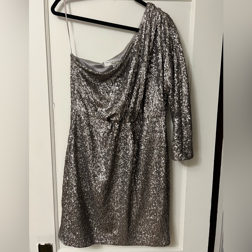 Trina Turk One Shoulder Sequin Dress